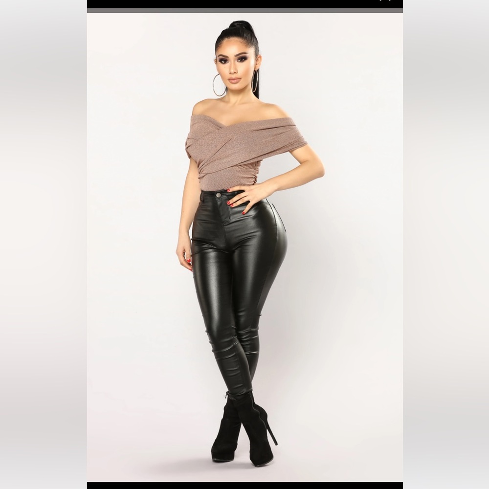 Fashion Nova Rose Gold Bodysuit - Size M